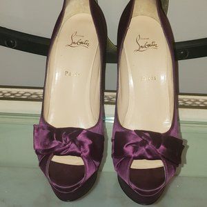 Christian Louboutin Purple Satin peep toe size 42